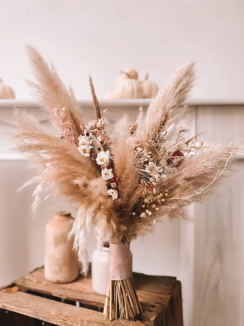 Bouquet de fleurs séchées pour mariage à Lyon