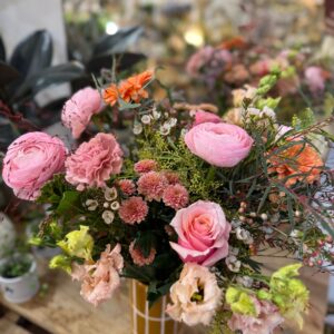 Détail fleurs de saison bouquet Fantaisie Saint Valentin
