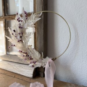 Couronne fougère blanche Et glixia violine